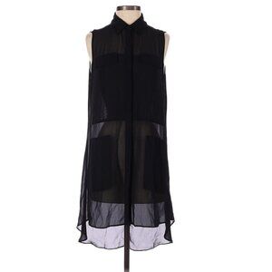 Kenneth Cole Tunic Shirt Dress Black Sleeveless